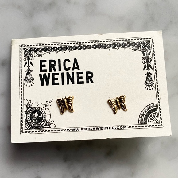 Erica Weiner Tiny Butterfly Post Earrings NWOT - Picture 1 of 4